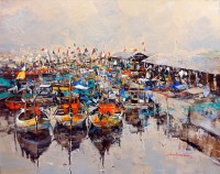 Shan Amrohvi, 30 x 36 inch, Acrylic on Canvas, Cityscape Painting, AC-SA-178